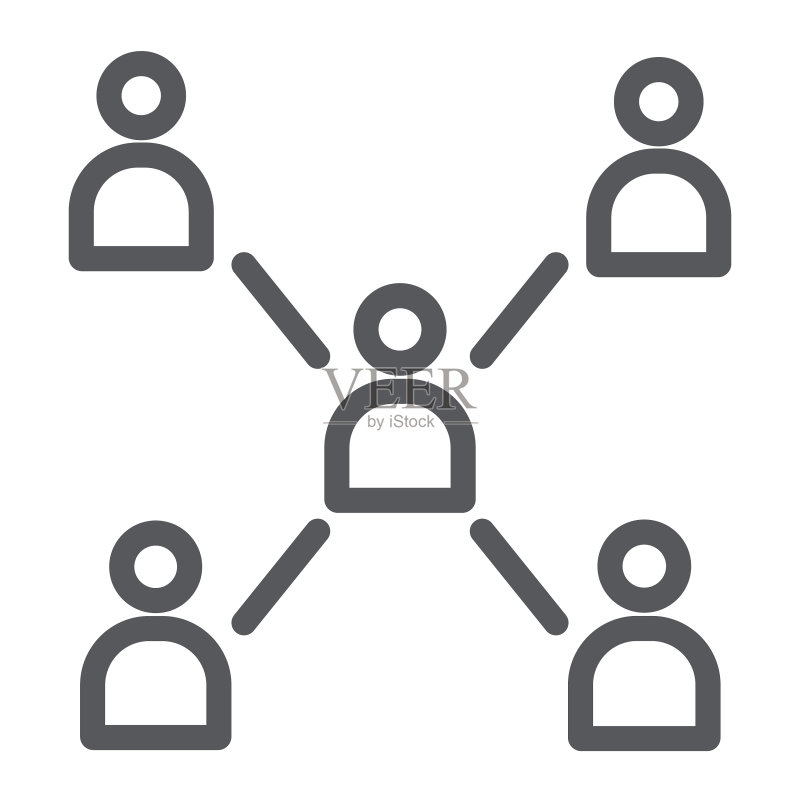 人群连接线条图标通信图标素材