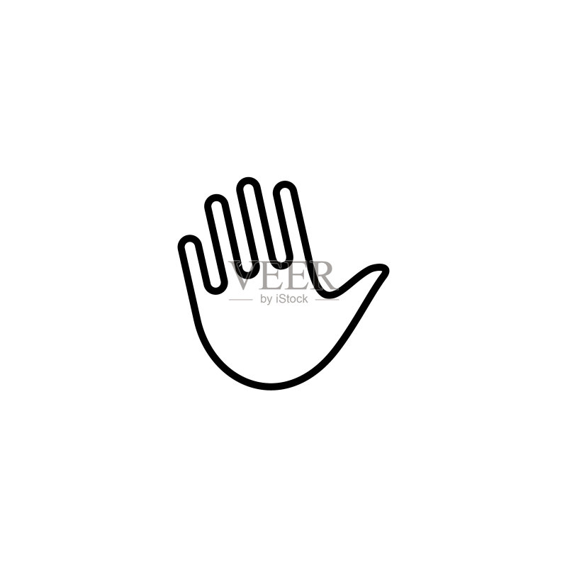 击掌手势线条轮廓图标LOGO图标素材