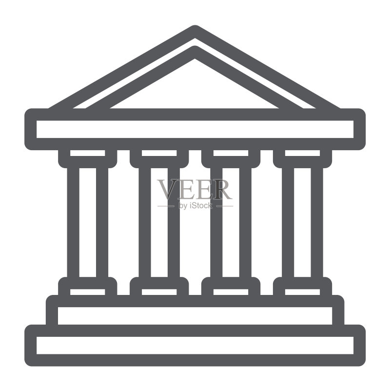 银行建筑线条图标图标素材