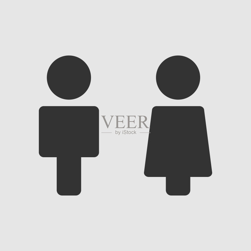 白色背景上的人物图标,男人和女人图标图标素材