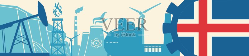能源电力图标:冰岛旗图标素材