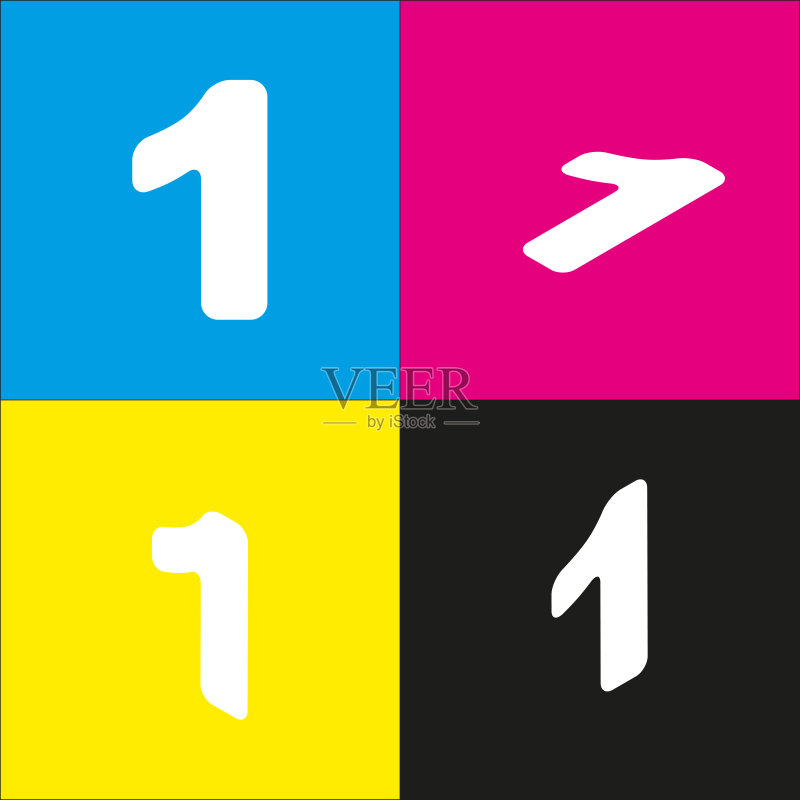 数字1标志设计模板元素图标素材