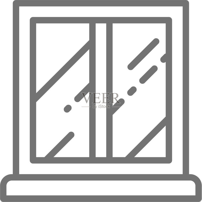 节能塑料窗户线性图标图标素材