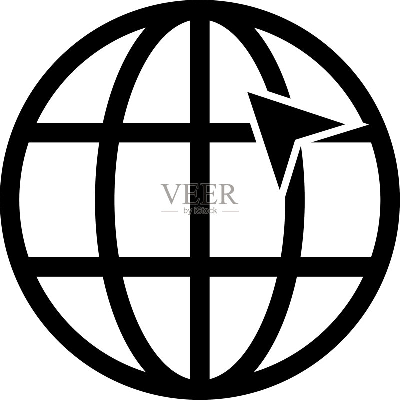 地球网格箭头互联网概念图标素材