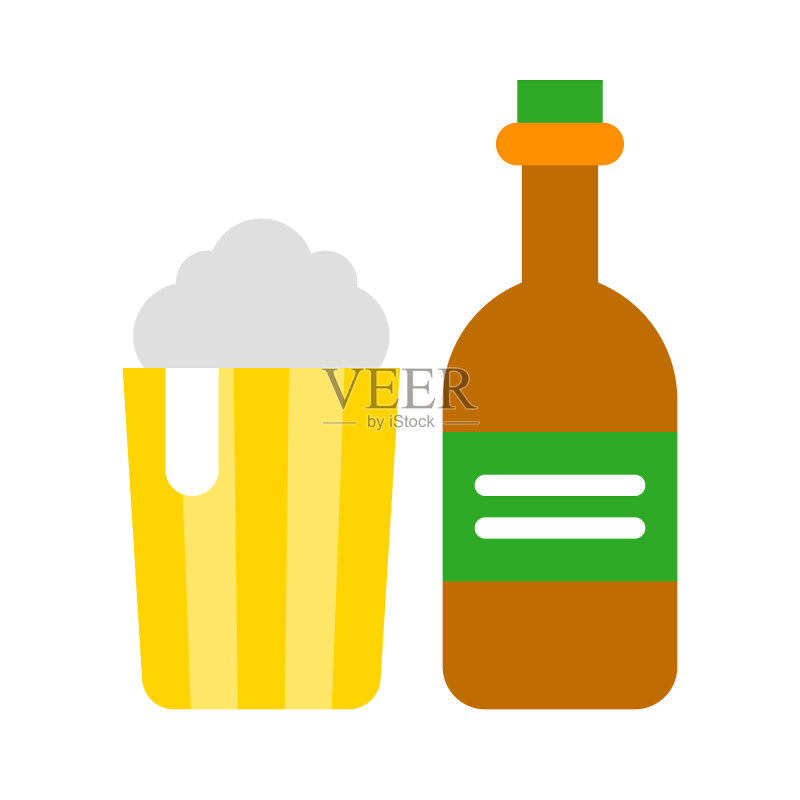 啤酒烧烤相关扁平风格图标图标素材