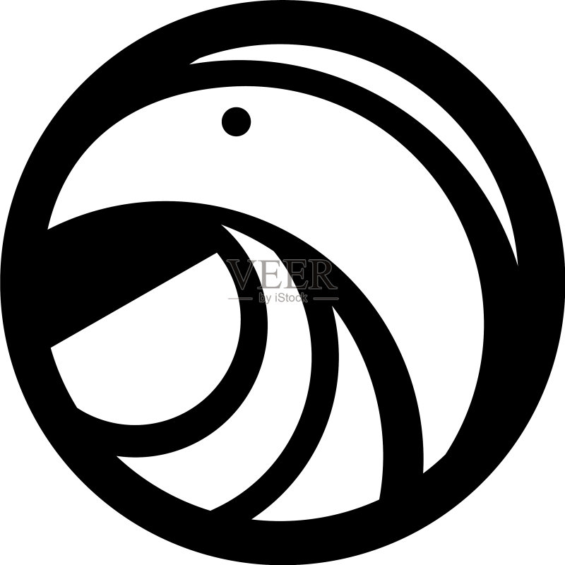 负形凤凰标志模板图标素材