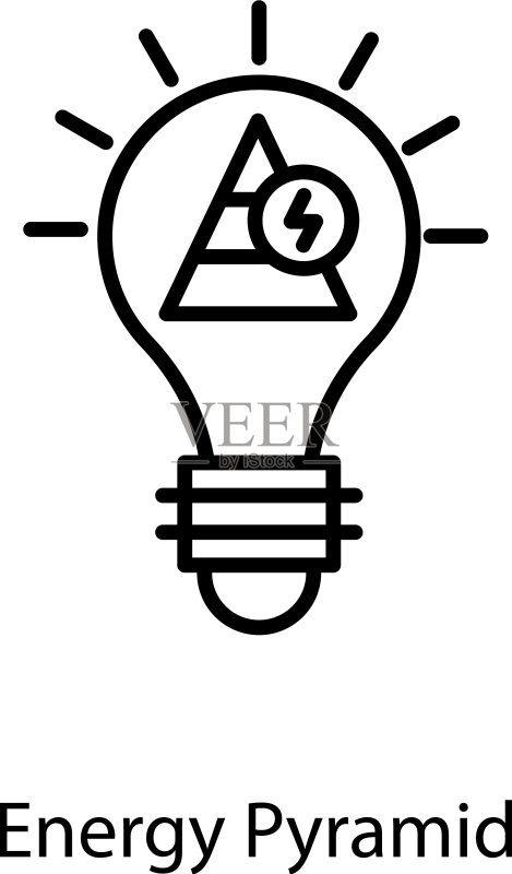 能源灯泡金字塔图标素材