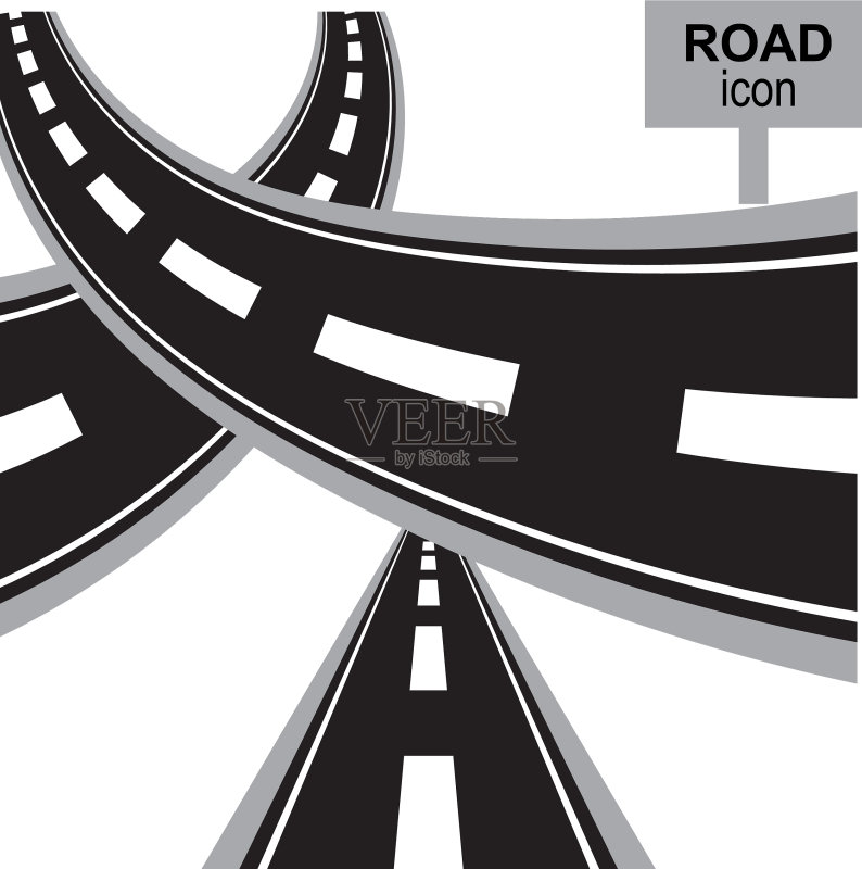 道路或高速公路透视图标图标素材