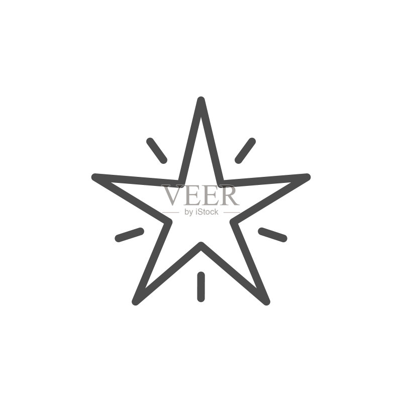 星星线条图标图标素材