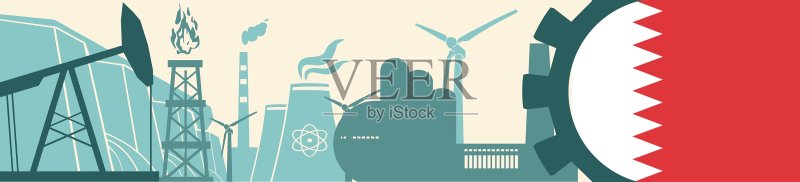能源和电力图标套装:巴林国旗图标素材