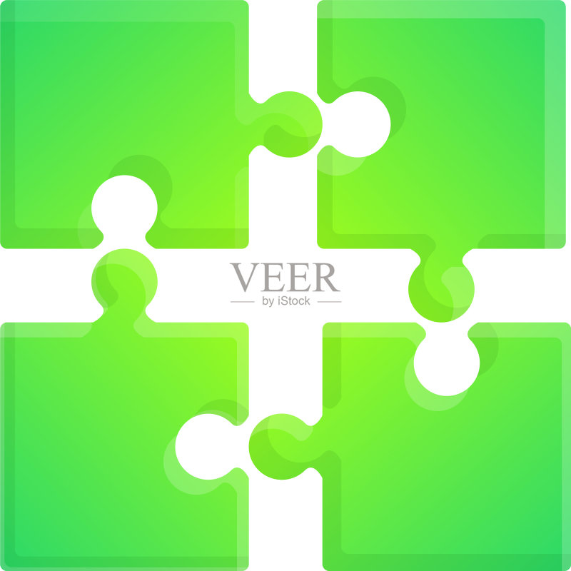 绿色拼图卡通图标图标素材