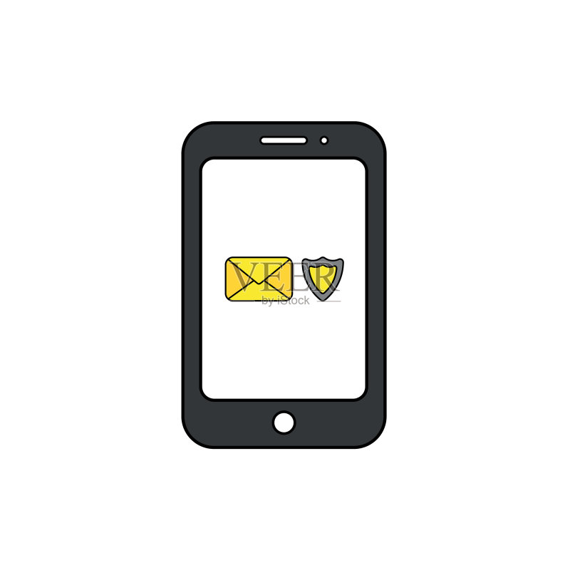 带防护罩的已关闭信封图标概念图标素材