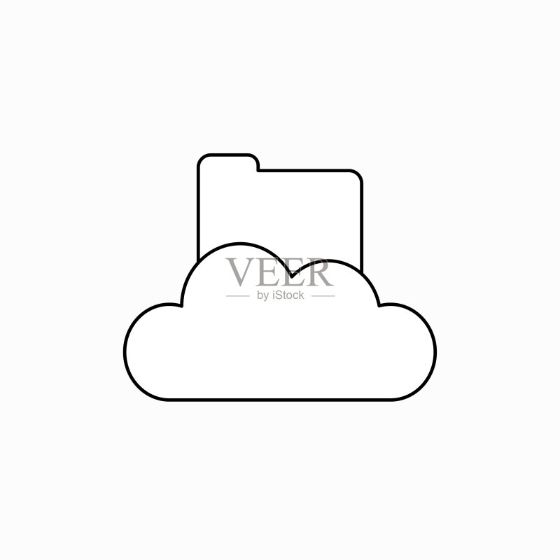 云端上的已关闭文件夹概念图标图标素材