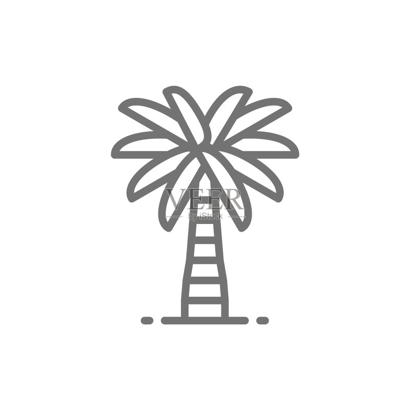 椰子树线条图标图标素材