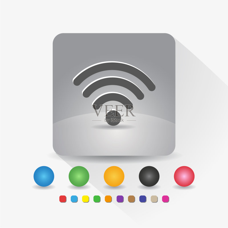 信号WiFi图标符号灰色方块APP图标素材