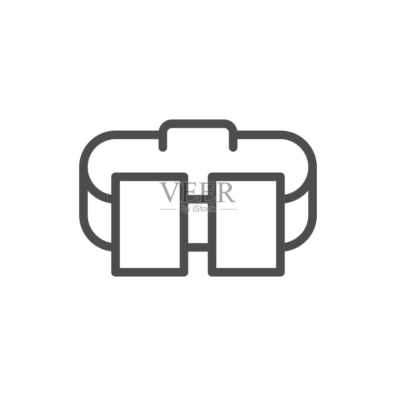 潜水口袋配重腰带线性图标图标素材