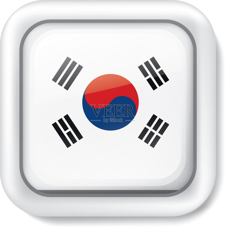 韩国国旗上有白色图标素材