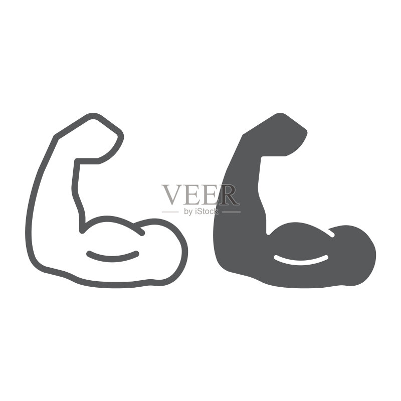 肌肉线条标志,健美运动图标图标素材