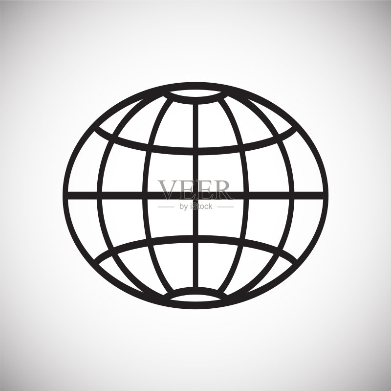 地球图标白色背景用于图形和网页图标素材
