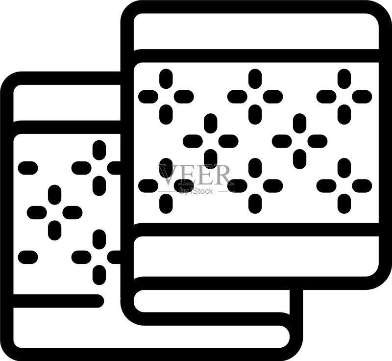 花纹毛巾图标轮廓样式图标素材