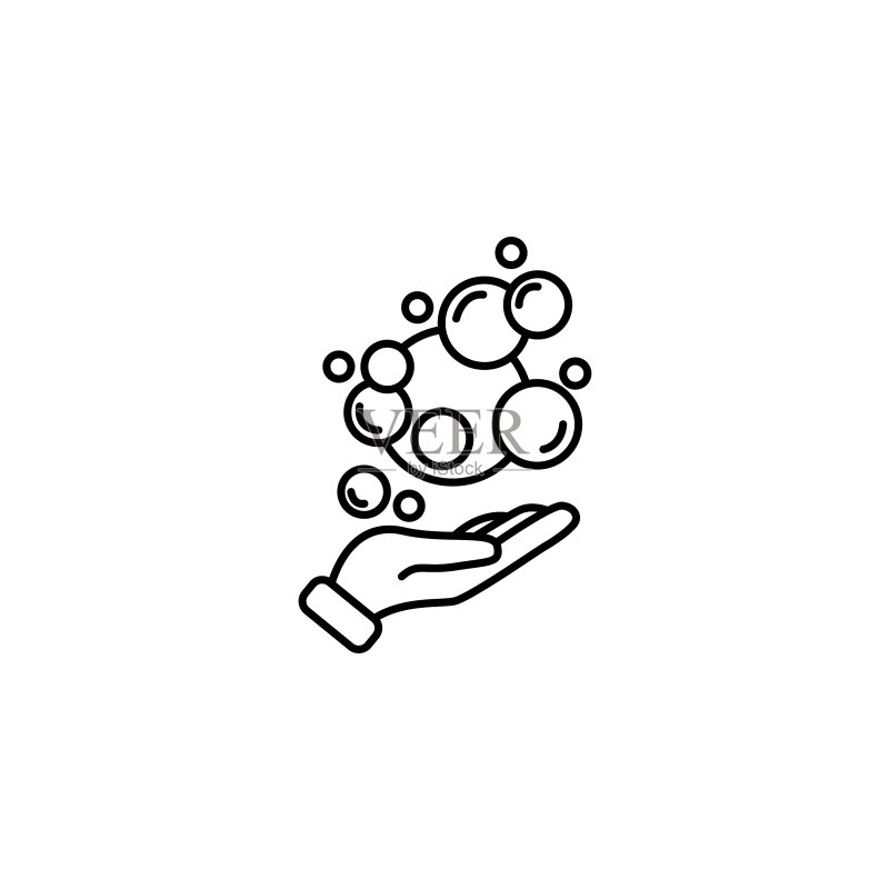手中的Web线条图标气泡鼓风机图标素材