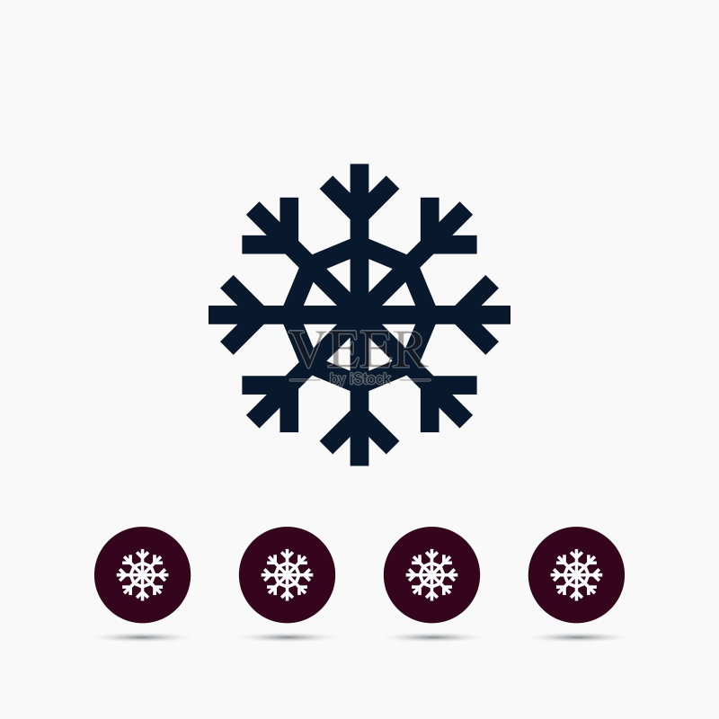 雪花图标,简约冬季标志图标素材