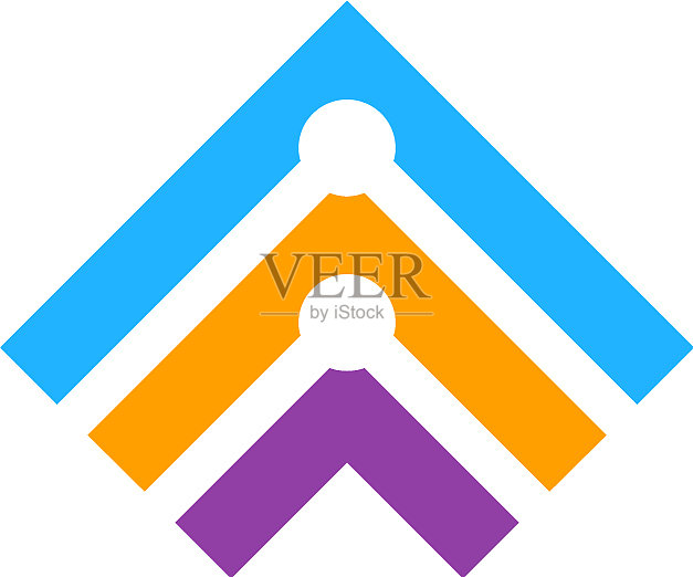彩色三角形科技Logo图标素材