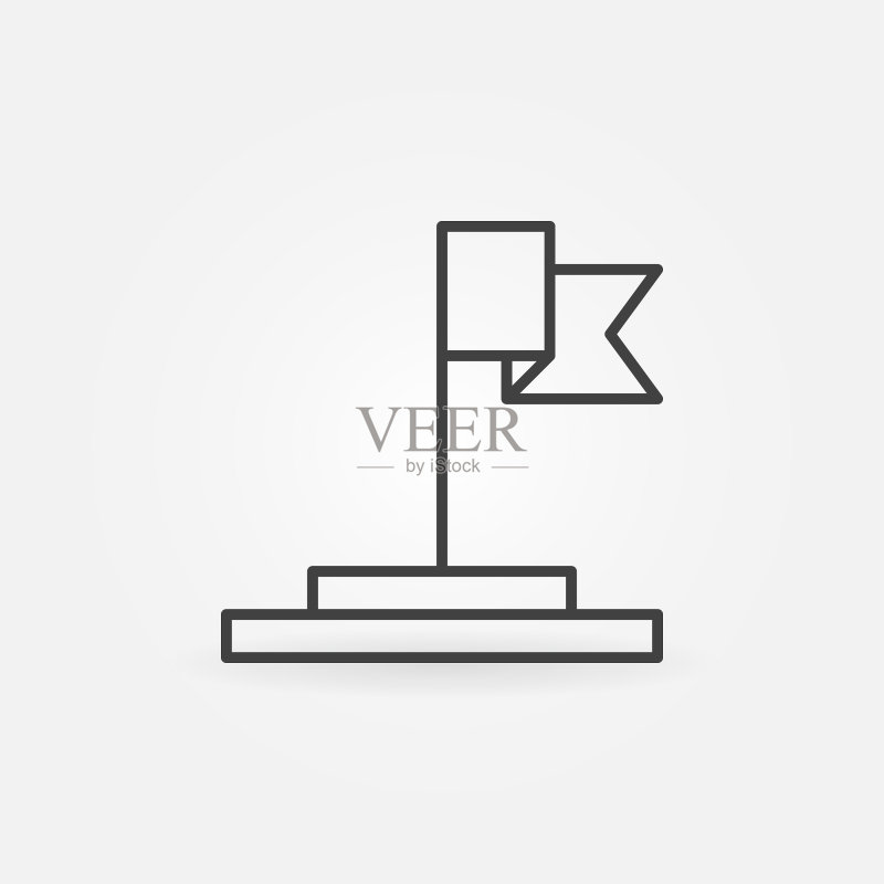 细线条风格的旗帜简约图标图标素材