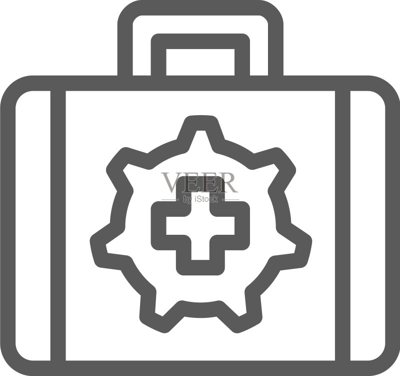 技术援助手提箱线性图标图标素材