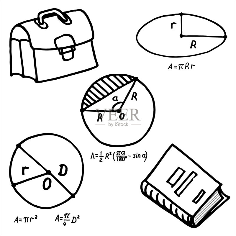 学校设备涂鸦图标套装图标素材
