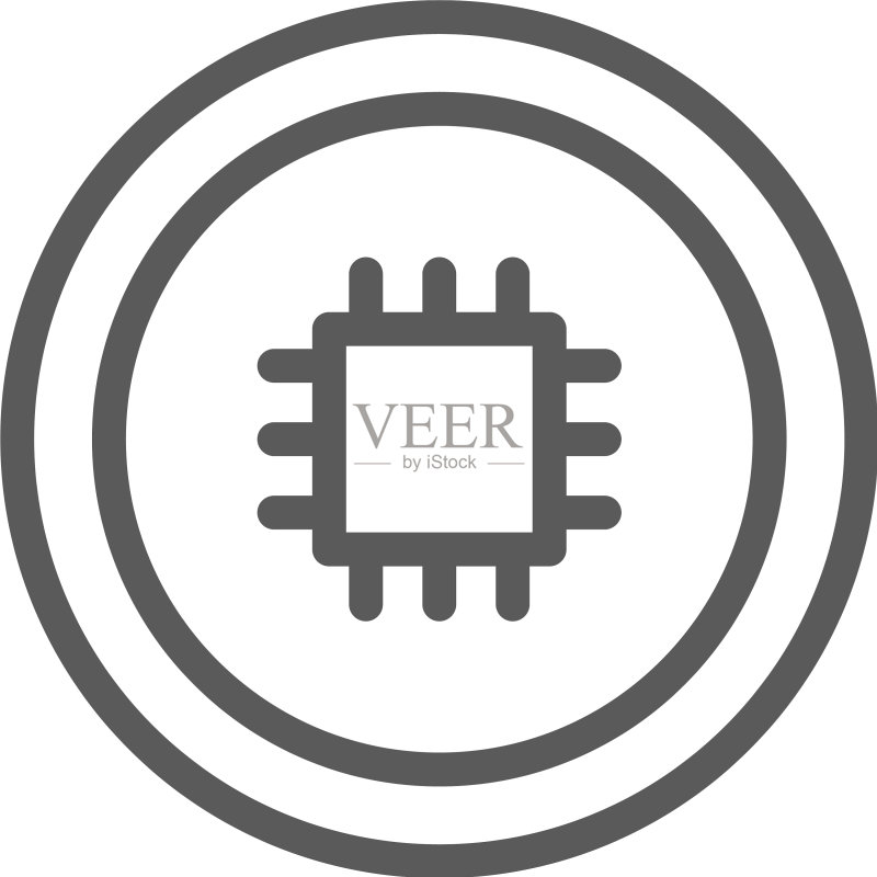 带有主板区块链加密货币的硬币图标素材