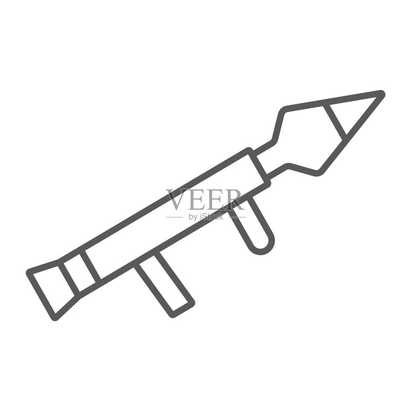 火箭发射器细线图标图标素材