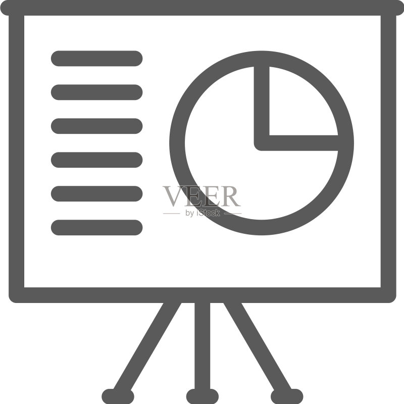 带饼状图线条的项目演示图标图标素材