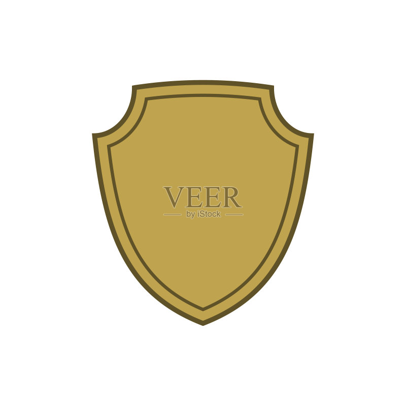 盾牌形状金色图标扁平Logo图标素材