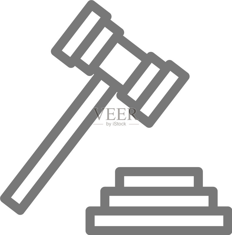 法官或拍卖槌法院木槌线条图标图标素材