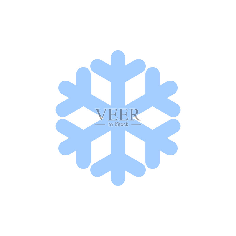 蓝色剪影雪花图标图标素材