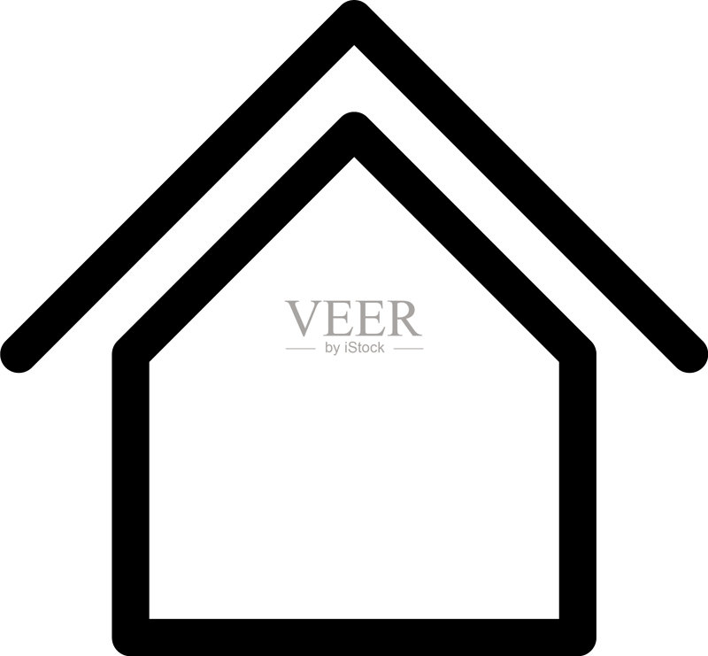 房屋标志符号轮廓现代设计图标素材