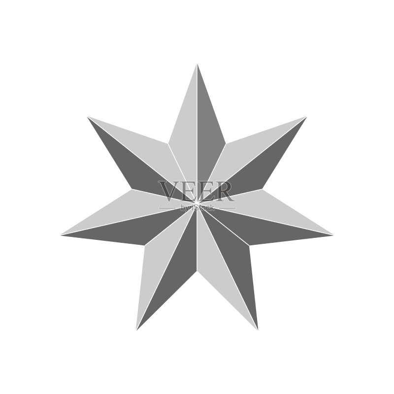 3D斜面星形图标素材