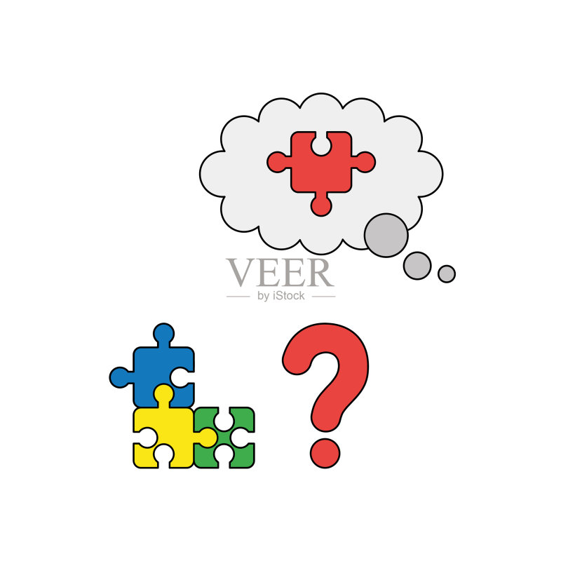 三部分连接拼图的图标概念图标素材