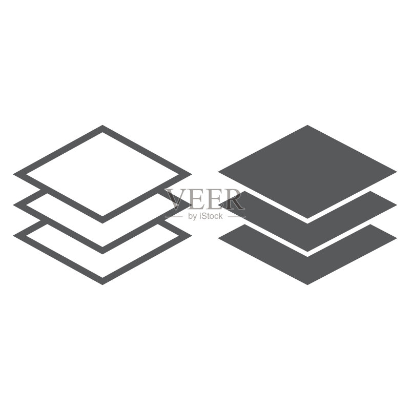 分层线条字形图标工具设计图标素材