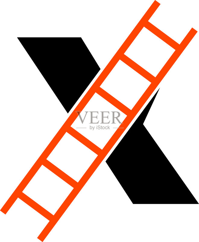 楼梯字母X工业维修工具标志图标素材