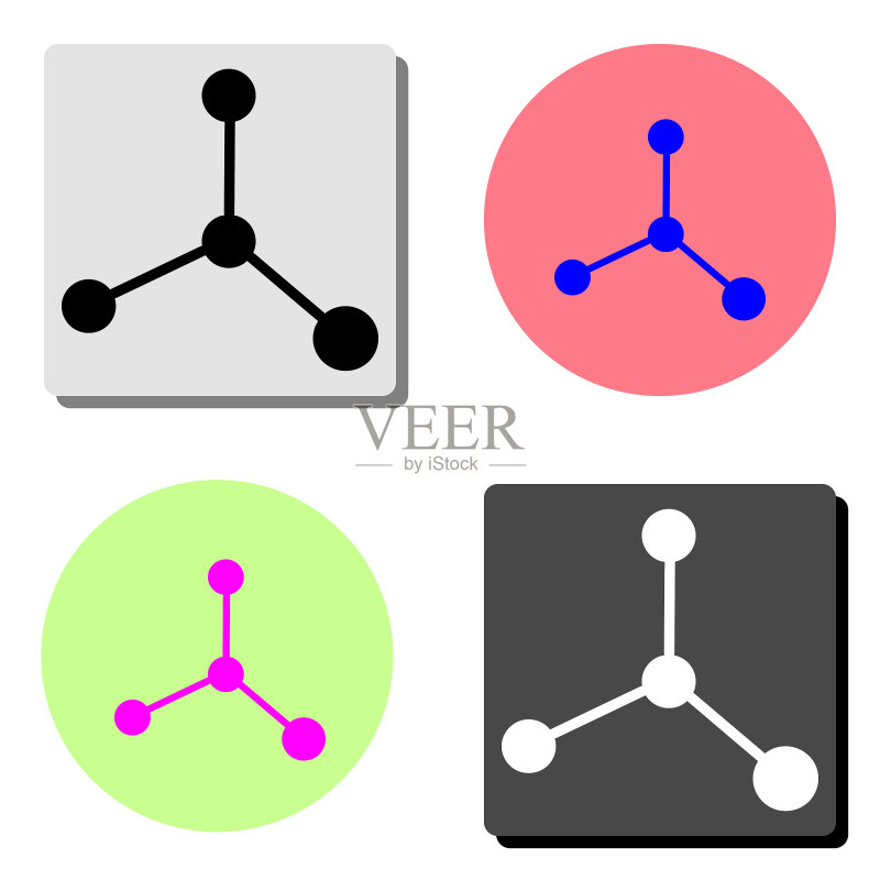 扁平分子图标图标素材