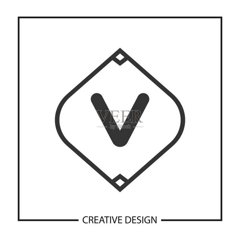 首字母V logo模板设计图标素材