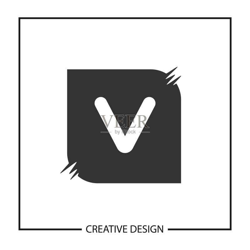 首字母V logo模板设计图标素材