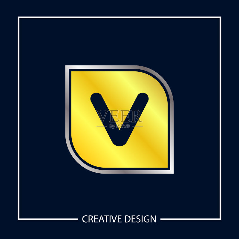 首字母V logo模板设计图标素材