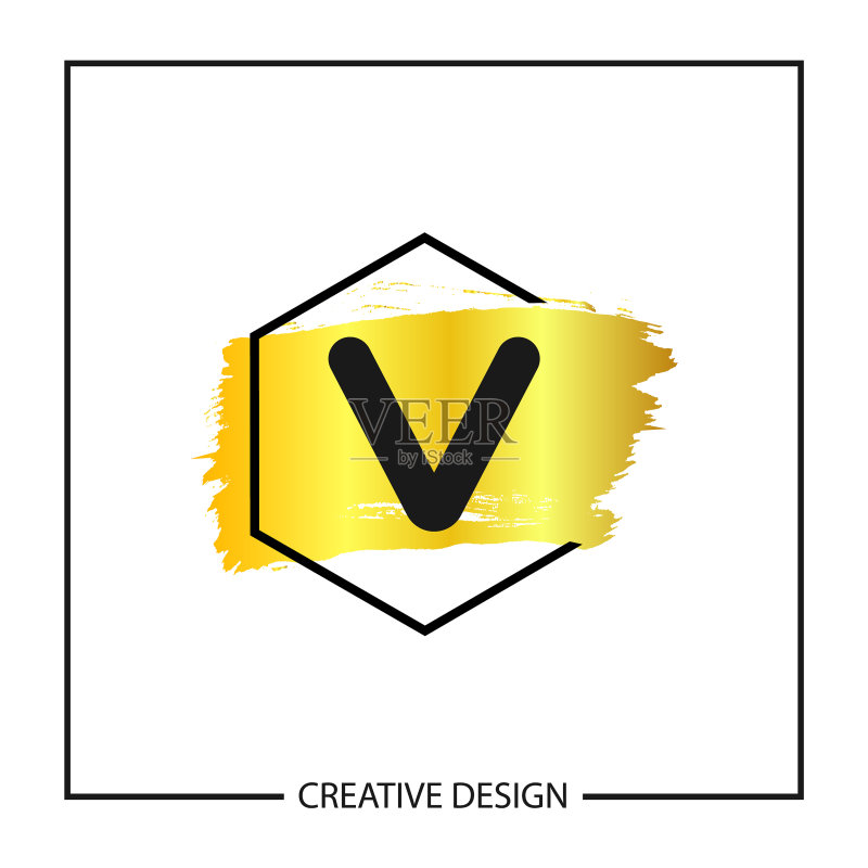 首字母V logo模板设计图标素材