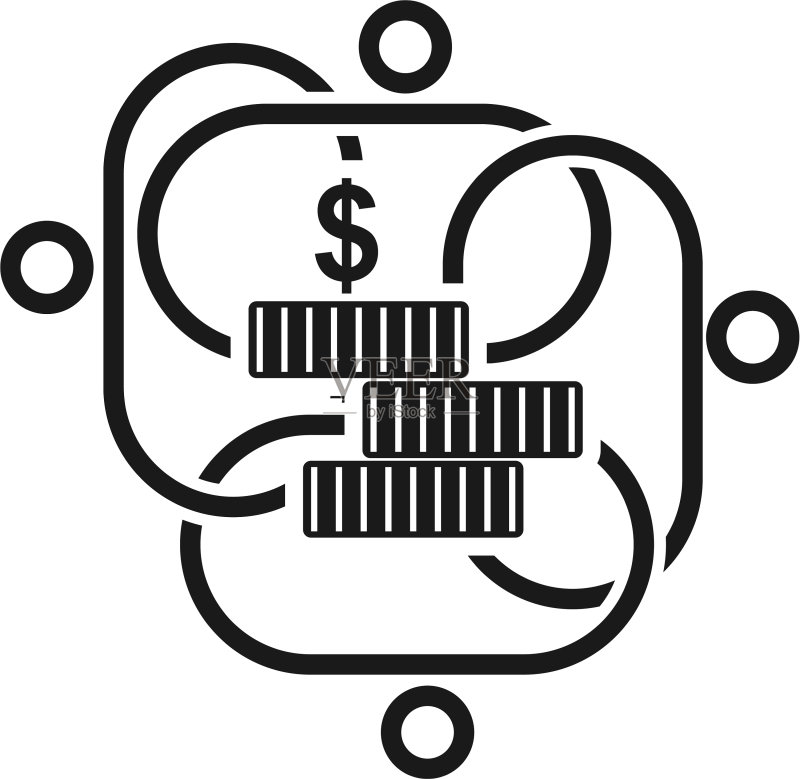 承诺团队合作共同经营黑色标志图标素材