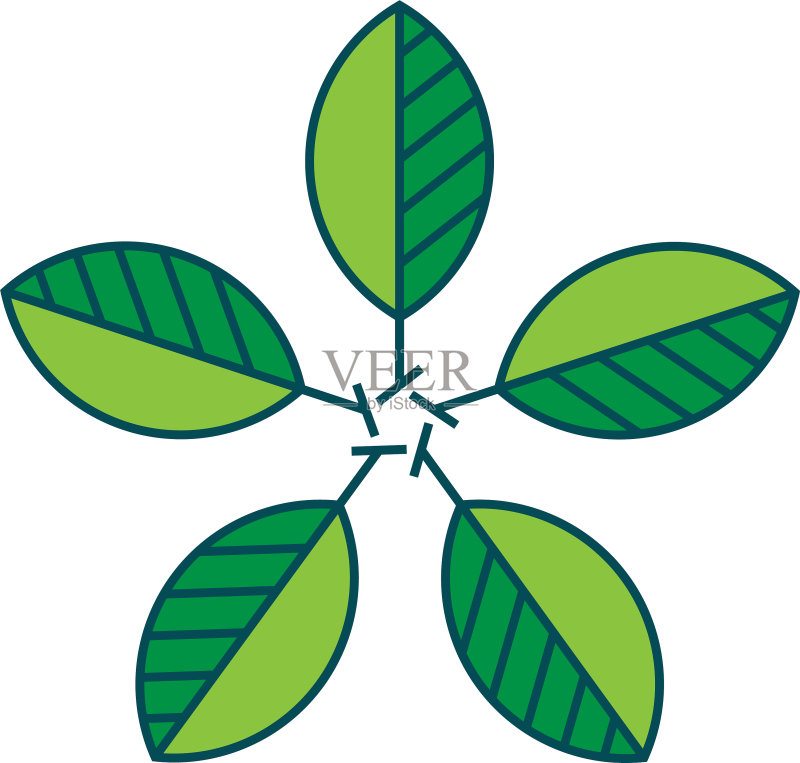 叶标志模板图标素材