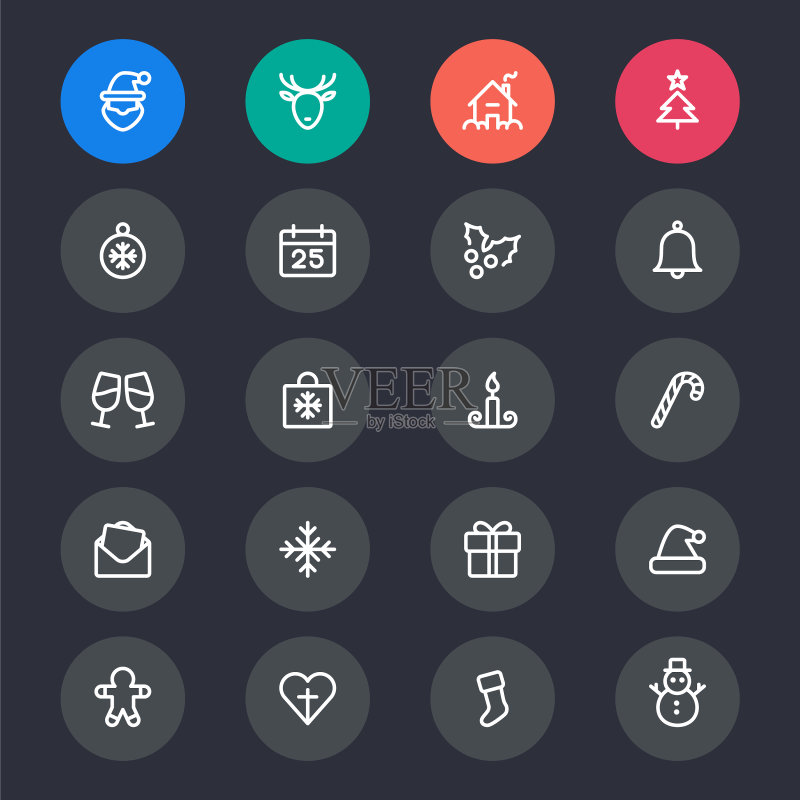 圣诞线条图标图标素材