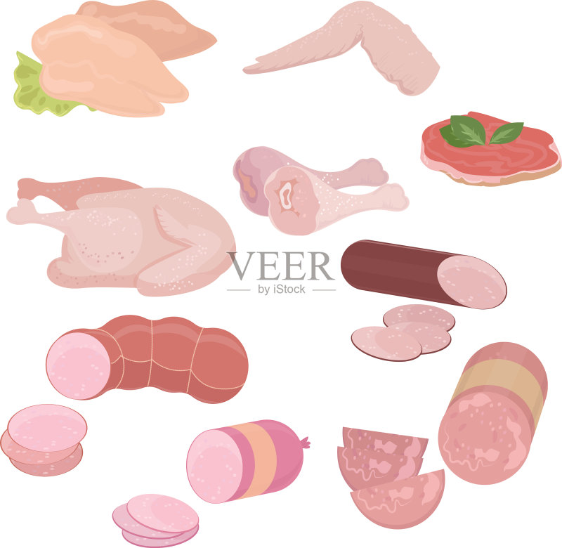 各种肉类产品(鸡肉)图标素材
